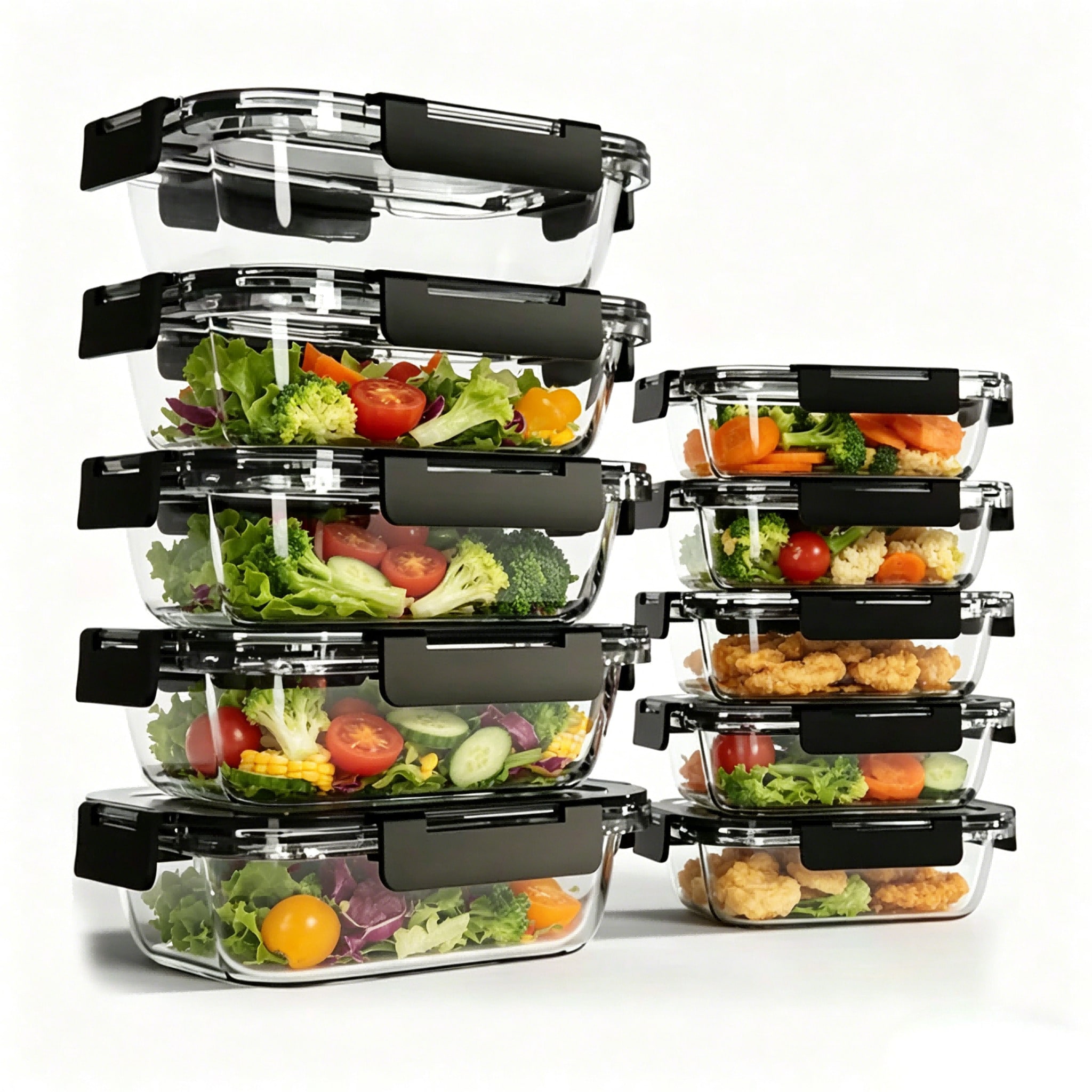 Meal Prep Boxen Glas - 10 Pack Glass Meal Prep Containers