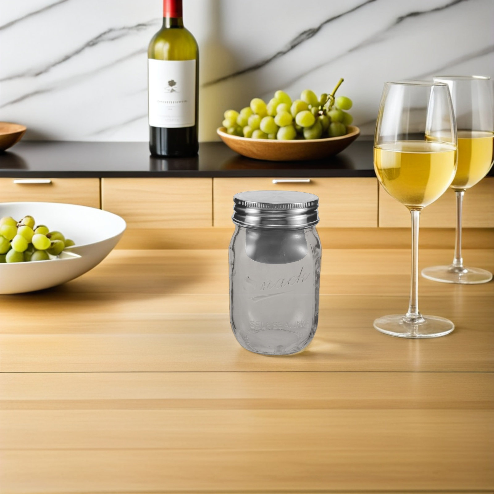 Meal Prep Glass Containers With Lids - 473Ml Glass Salad Jars with Lid