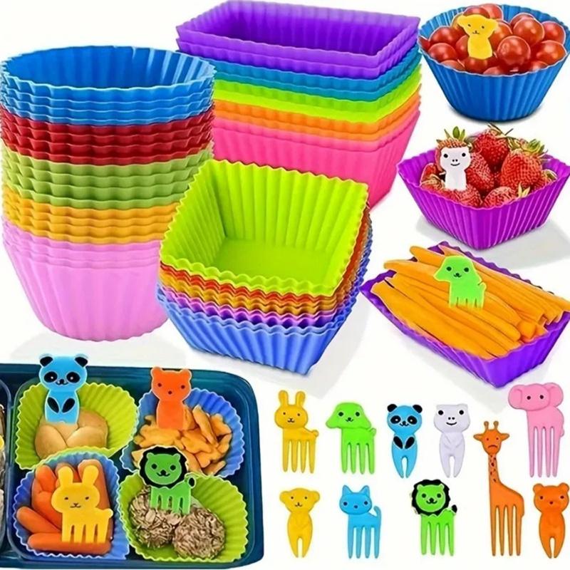 Meal Prep Template - Lunch Box Divider Cup Reusable Cake