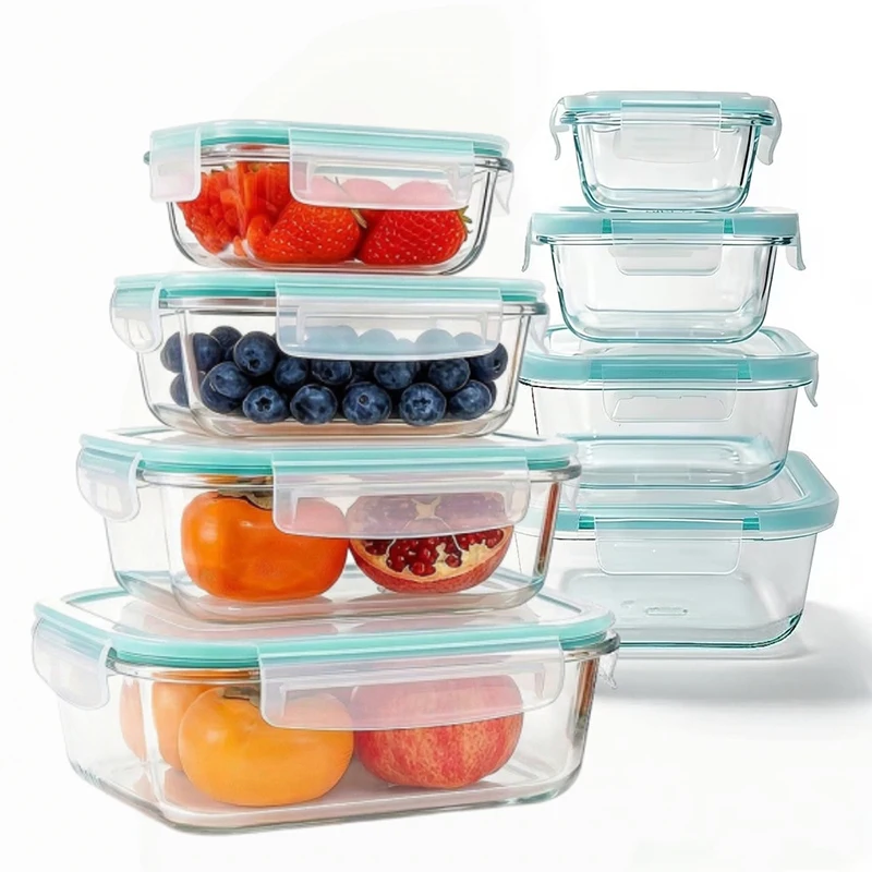 Meal Prep Glass Containers With Lids - Borosilicate Glass Lunch Box Airtight Leakproof