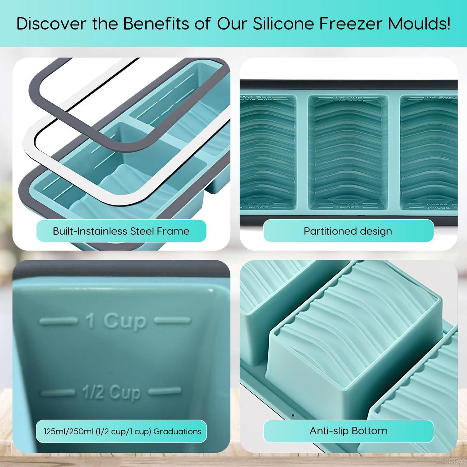 Silicone Freezer Molds Easy Re - Meal Prep Template review and price