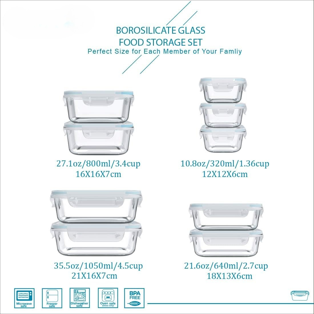 18 Piece Glass Food Storage Co - Meal Prep Glass Containers With Lids review and price