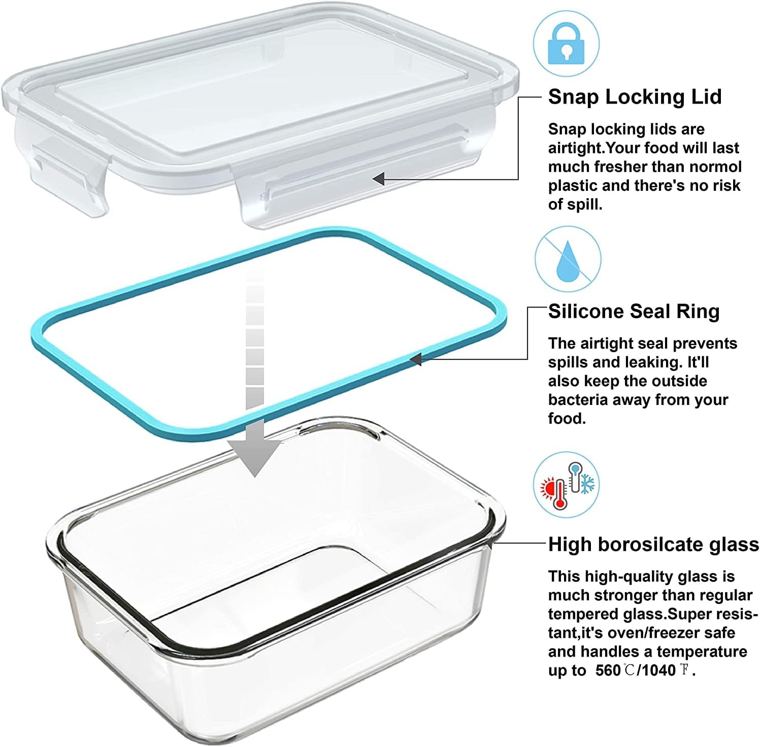18 Piece Glass Food Storage Co - Meal Prep Glass Containers With Lids review and price
