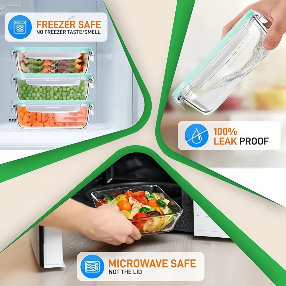BPA-Free Glass Lunch Box Recta - Meal Prep Boxen Glas review and price