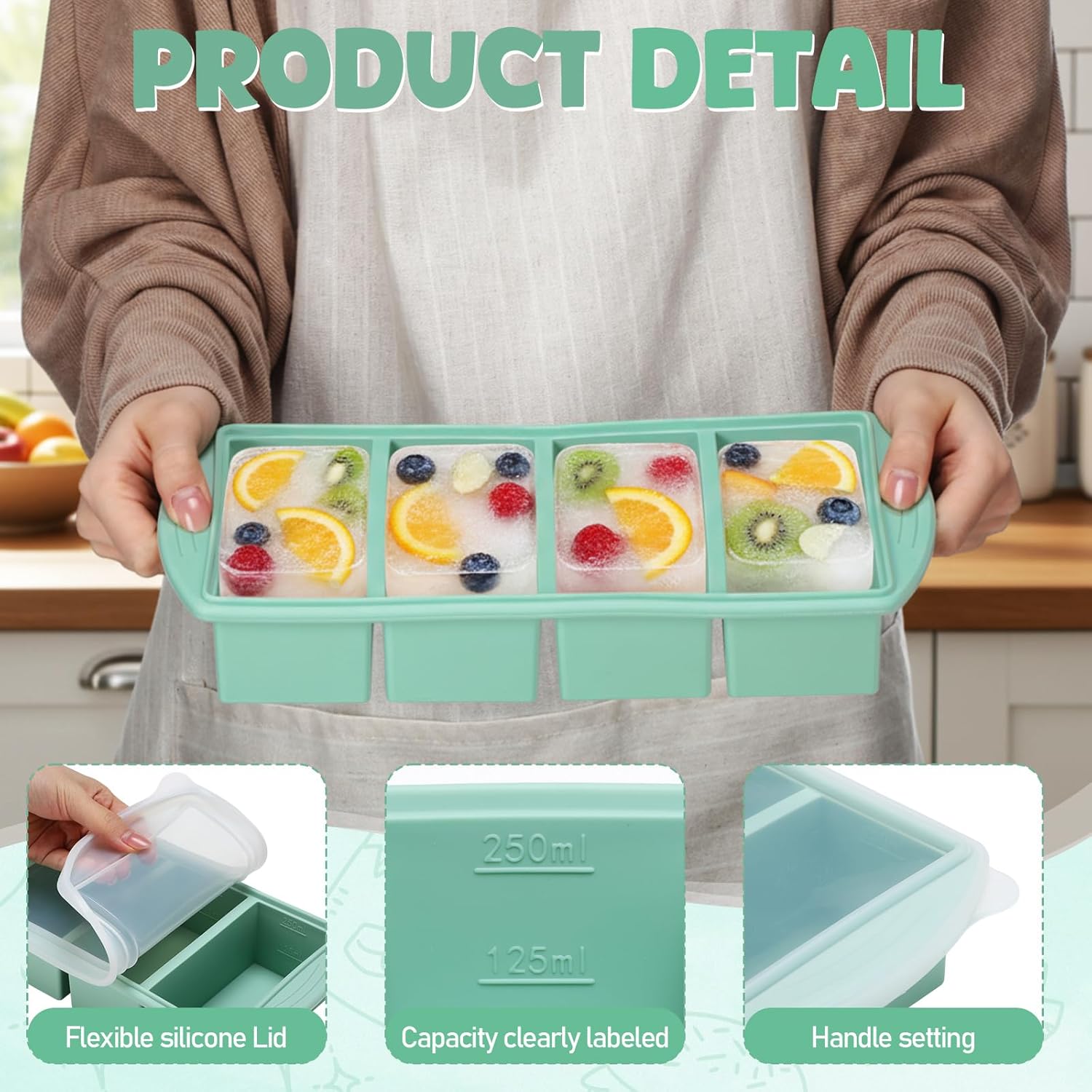 Silicone Freezer Tray with Lid - Meal Prep Template review and price