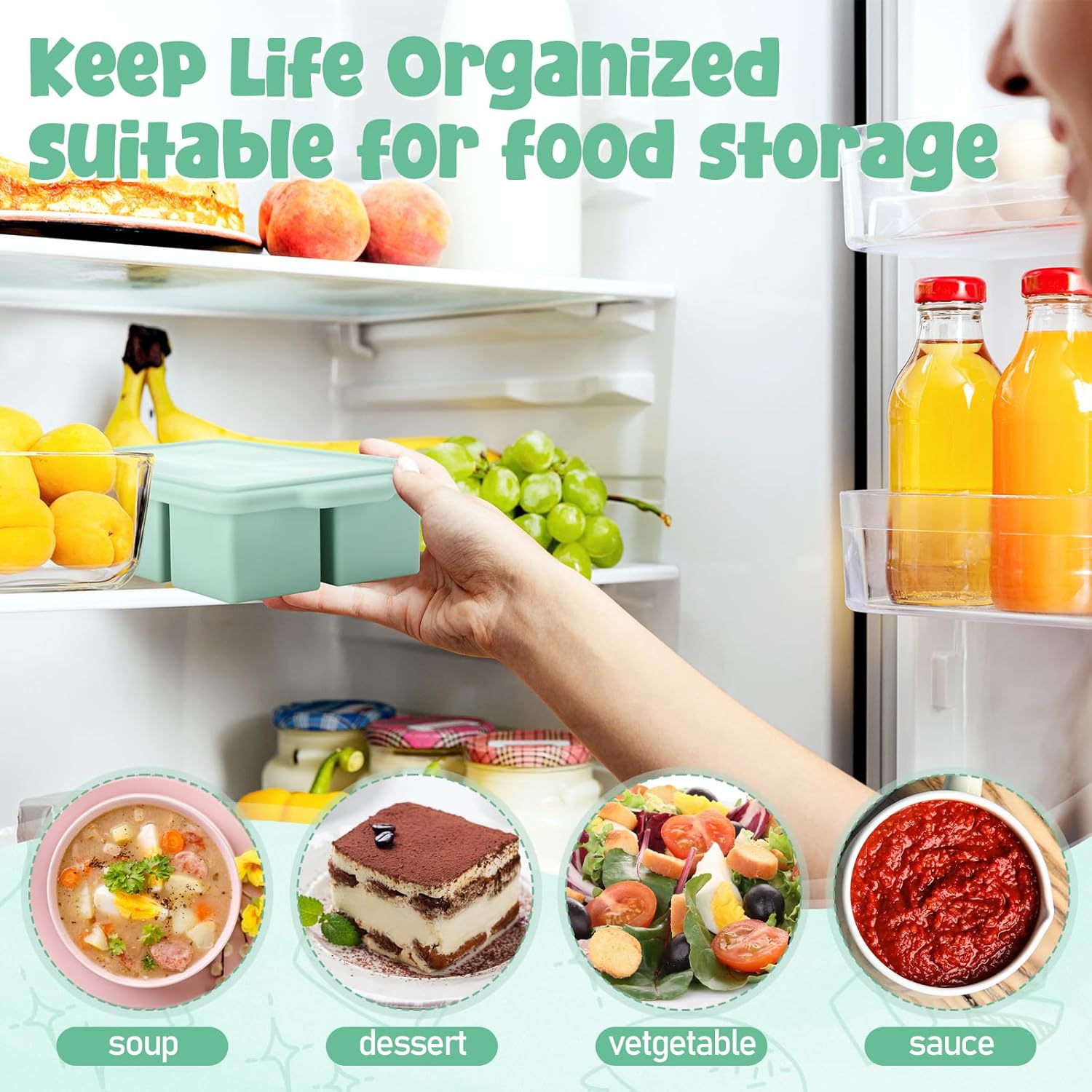 Silicone Freezer Tray with Lid - Meal Prep Template review and price