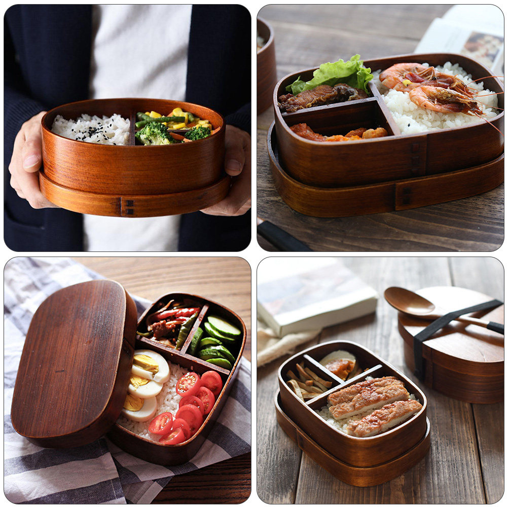 1Pcs Japanese Style Wood Lunch - Meal Prep Japanese Food review and price