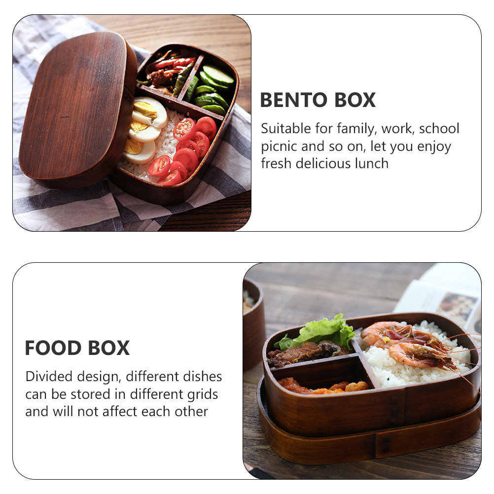 1Pcs Japanese Style Wood Lunch - Meal Prep Japanese Food review and price