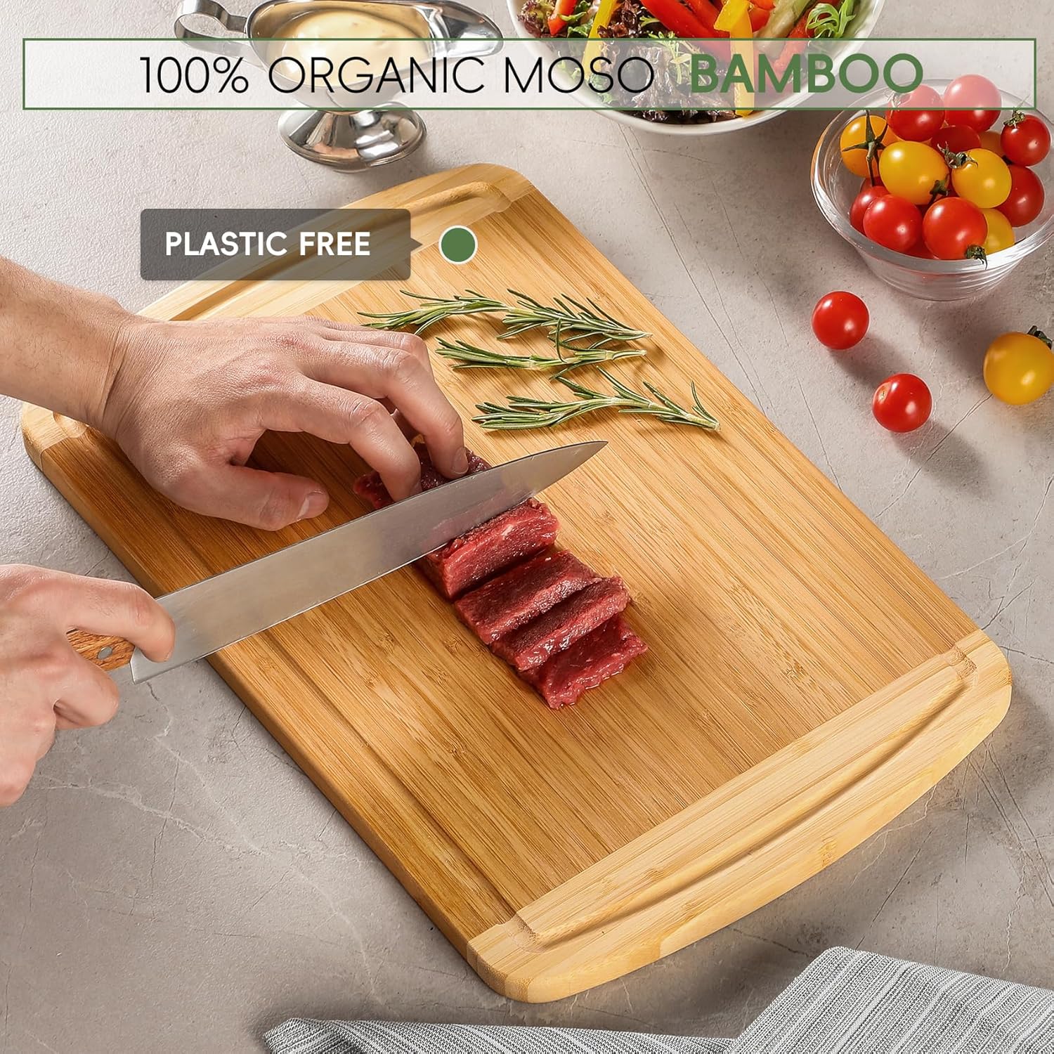 Large Bamboo Cutting Board for - Meal Prep Juice review and price