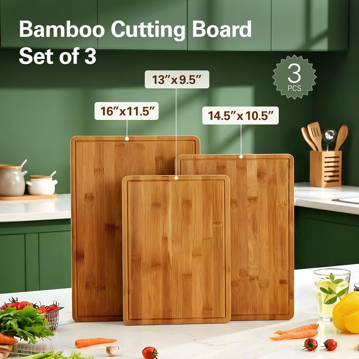 Bamboo Cutting Boards for Kitc - Meal Prep Juice review and price